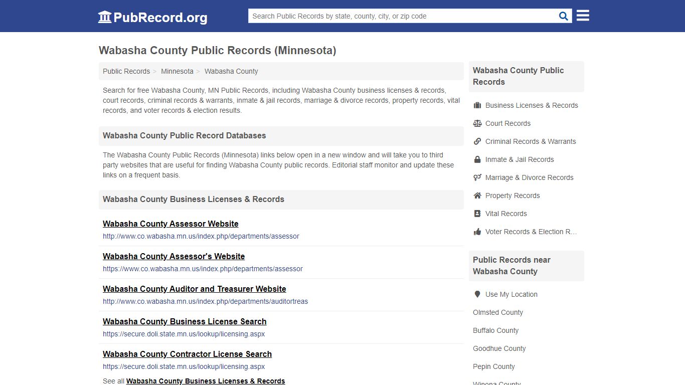 Wabasha County Public Records (Minnesota) - PubRecord.org